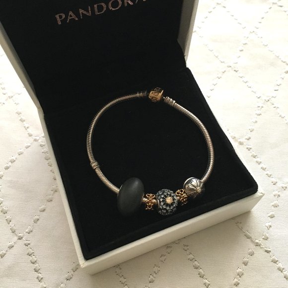 Silver and Baltic Lake Superior Beach Stone Pandora Compatible Charm - Picture 5 of 9